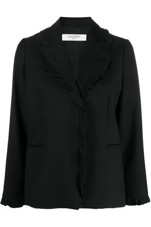 VALENTINO GARAVANI 2000s ruffled trim blazer