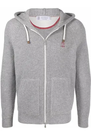 Brunello Cucinelli Logo-embroidered ribbed jacket
