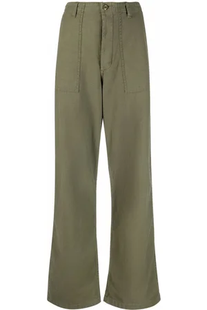 R13 Low-rise wide-leg trousers
