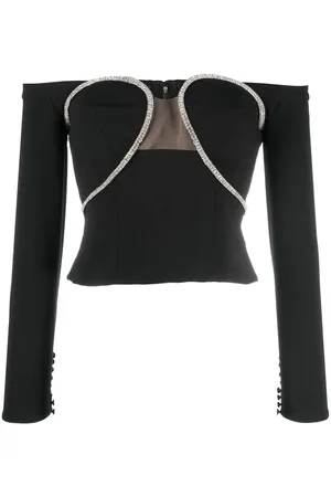 Self-Portrait Crystal-embellished cut-out top