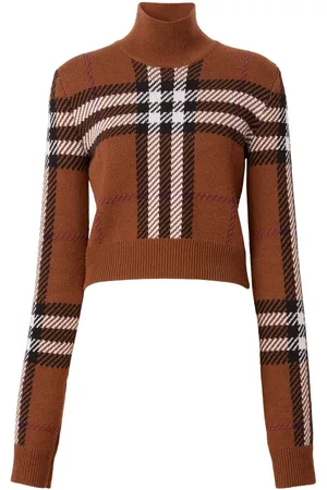 Burberry Exaggerated Check cropped jumper