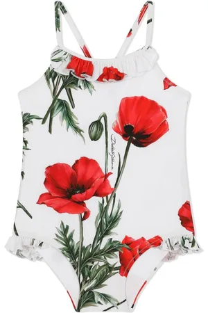 Dolce & Gabbana Floral-print criss-cross straps swimsuit