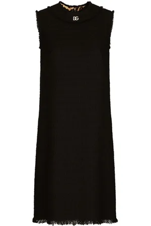 Dolce & Gabbana DG-logo tweed midi dress