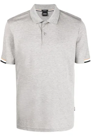 HUGO BOSS Stripe-collar short sleeved polo shirt