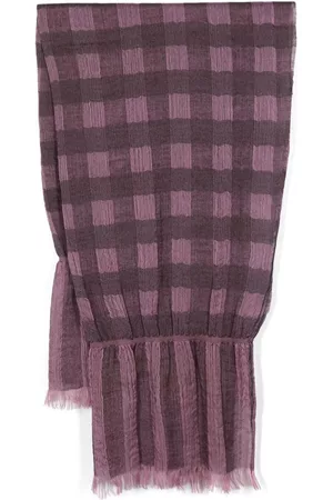 Issey Miyake 1980s check-pattern frayed scarf