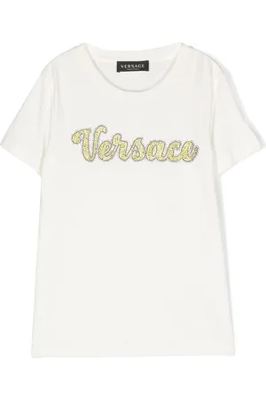 VERSACE Crystal-embellished logo T-shirt
