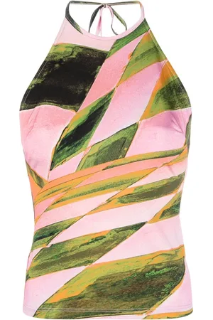 Louisa Ballou Abstract-print halterneck top
