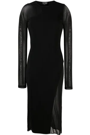 Tom Ford Semi-sheer panelled midi dress