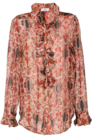 AMIR SLAMA Floral-print silk blouse