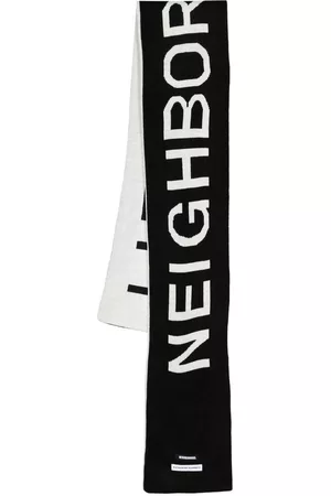 NEIGHBORHOOD Intarsia-knit logo scarf