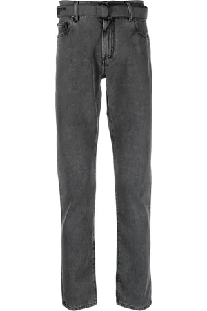 OFF-WHITE Belted straight-leg jeans