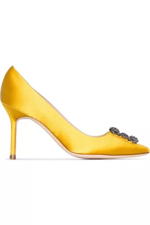 Manolo Blahnik Hangisi 90mm appliqué satin pumps