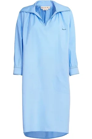 Marni Logo-embroidered long-sleeve dress