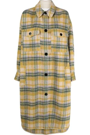 Isabel Marant Women Coats - Checked button-up coat