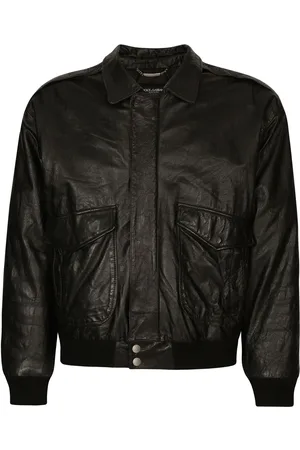 Dolce & Gabbana Logo-tag leather jacket