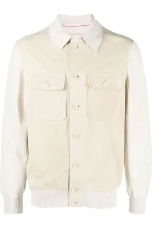 Brunello Cucinelli Hybrid leather shirt jacket