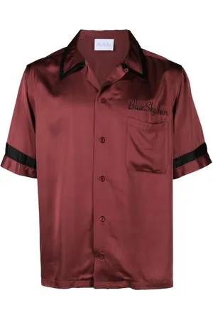 BLUE SKY INN Satin-finish camp-collar shirt