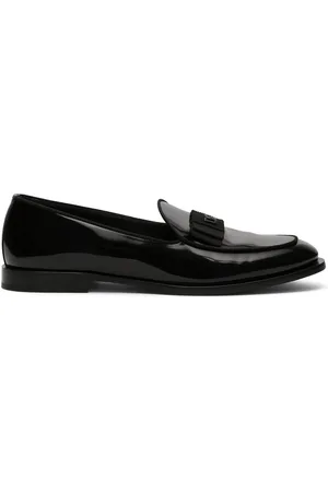 Dolce & Gabbana Logo-tag patent leather slippers