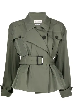Alexander McQueen Peplum-hem belted jacket