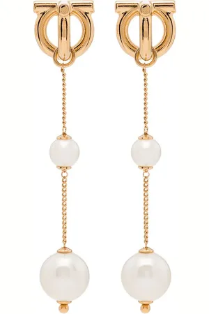 Salvatore Ferragamo Star Dangle Pearl Post Earrings