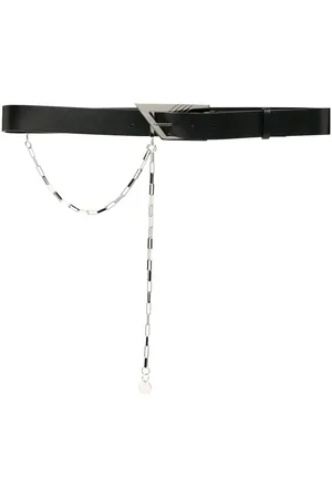 The Attico Logo-buckle leather belt