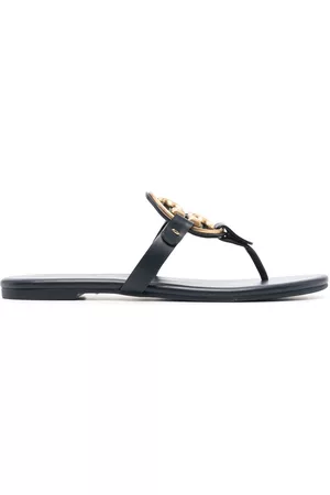 Tory Burch Logo-plaque open-toe slides