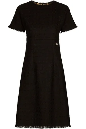 Dolce & Gabbana DG-logo tweed midi dress