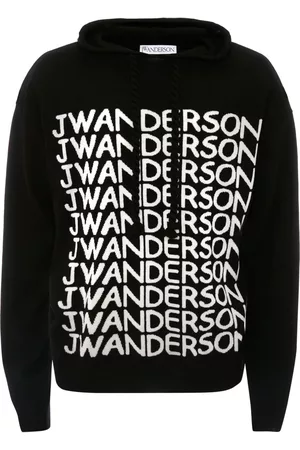 J.W.Anderson Intarsia-logo long-sleeve hoodie