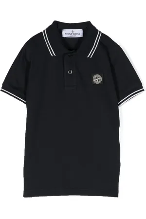Stone Island Compass-patch tipped polo shirt