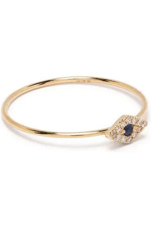EF Collection 14kt yellow Evil Evil diamond and sapphire ring