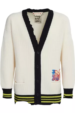 Marni Logo-patch knitted cardigan