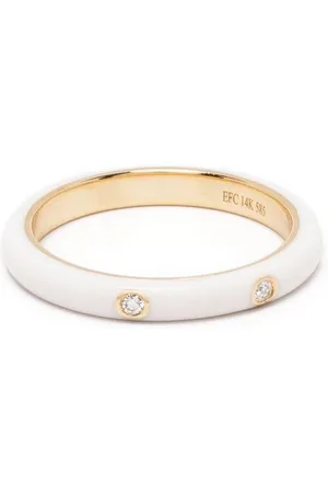 EF Collection 14kt yellow diamond and enamel ring
