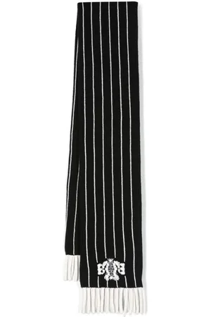 Barrie Stripe-print logo-crest scarf