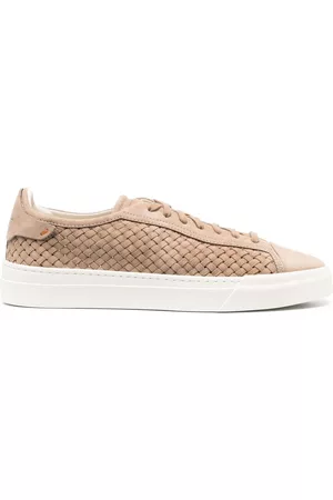 santoni Interwoven lace-up sneakers