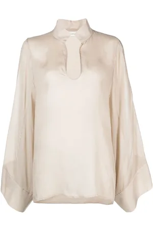 By Malene Birger Long-sleeve scoop-neck blouse