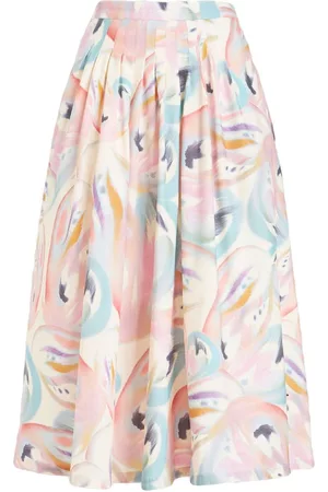 Etro Abstract print pleated skirt