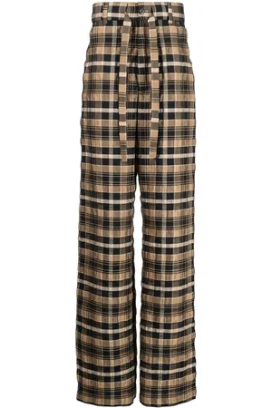 Nanushka Check-print straight-leg trousers