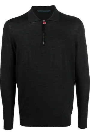 Kiton Zip-up wool polo shirt