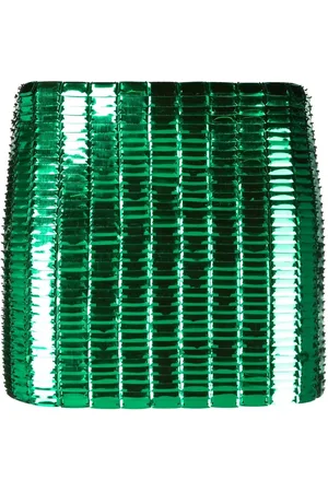 The Attico Crystal-embellished fitted skirt