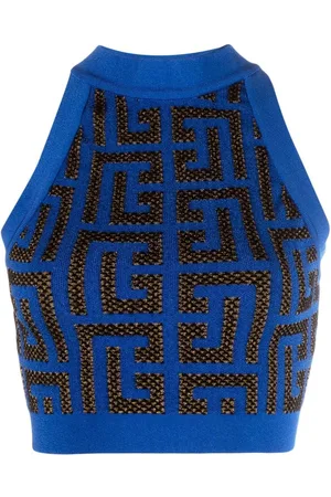 Balmain Monogram knit crop top