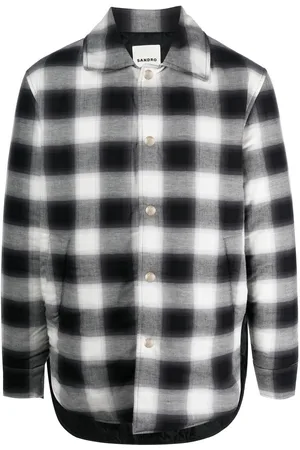 Sandro Check-print shirt jacket