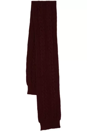 PRINGLE OF SCOTLAND Cable-knit ribbed scarf
