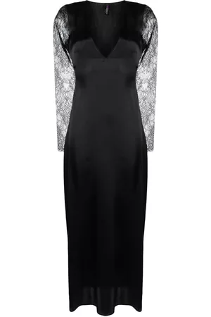 MAISON CLOSE Rendez-Vous lace-sleeve silk dress