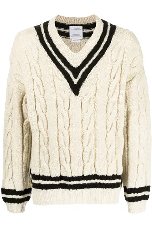 VISVIM Cable-knit V-neck jumper