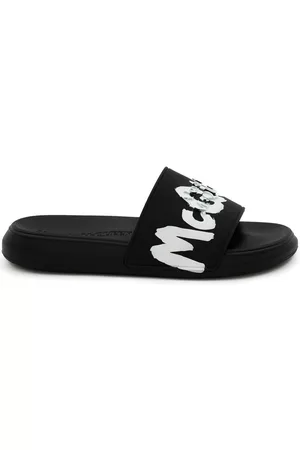 Alexander McQueen Women Sandals - Embossed-logo detail slides