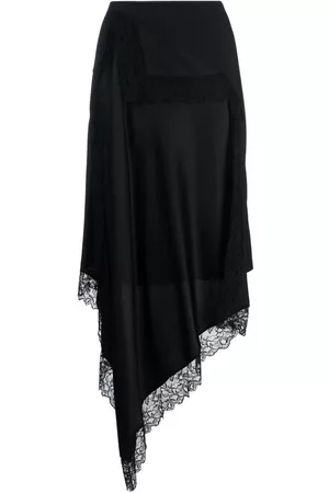 Maison Margiela Spliced lace-trim midi skirt