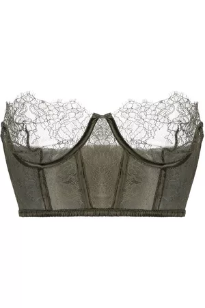 MAISON CLOSE Lace-trim detail bustier top