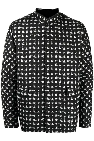 SHIATZY CHEN Band-collar jacquard padded jacket