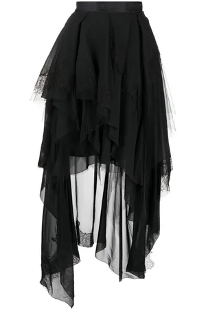 SHIATZY CHEN Genisis asymmetric tulle-ruffle skirt