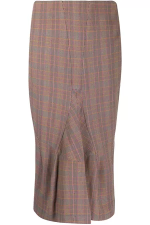 Comme des Garçons High-waist check midi skirt